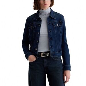 AG Adriano Goldschmied Robyn Denim Jacket Side Effect Dark Indigo XS EMP4087